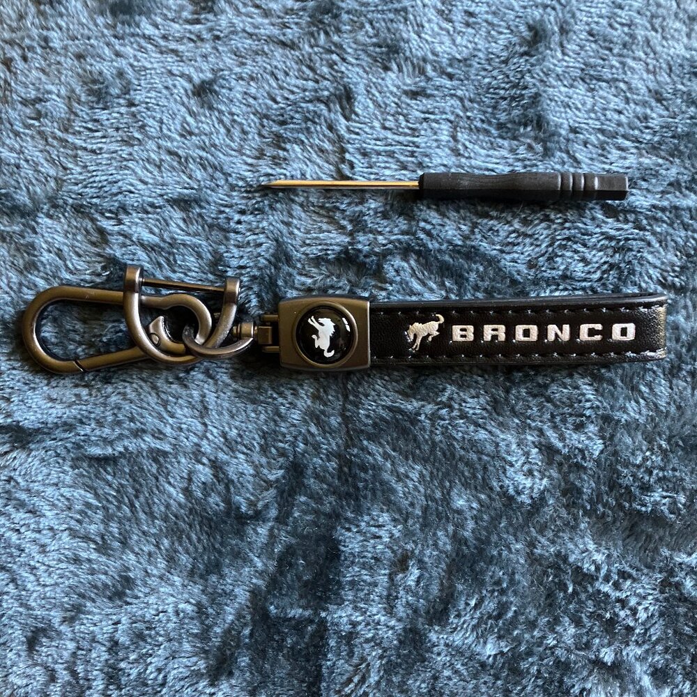 BRAND NEW BRONCO LEATHER KEY CHAIN